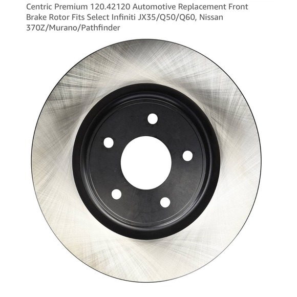 Centric Premium 120.42120 Front Brake Rotor Infiniti JX35 Q50 Q60 Nissan Murano - Picture 1 of 5